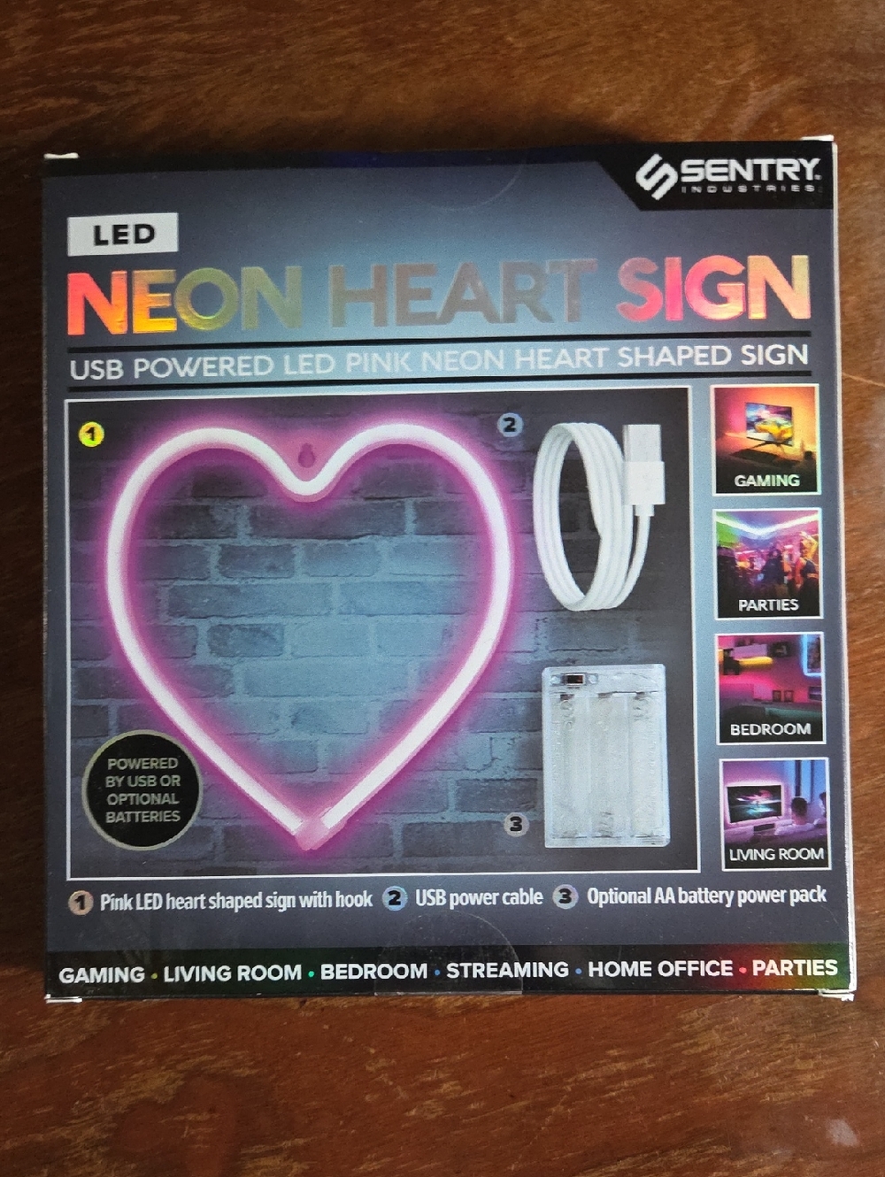 Sentry LED Neon Heart Sign - Pink